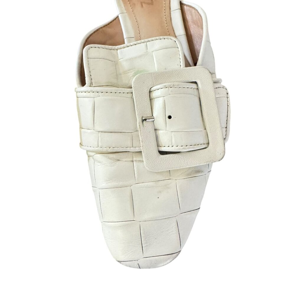 Schutz Women's Savana Braided White Leather Closed Toe Clogs/ Mule  Size 7B - Picture 6 of 12